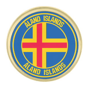 Åland Islands Round Emblem Gold Finish Lapel Pin