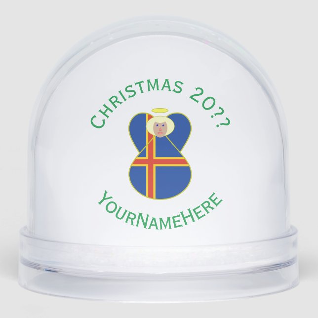 Ålander Angel Christmas Flag Personalized  Snow Globe (Front)