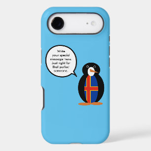 Ålander Flag Talking Ms. Penguin Personalized Text iPhone 17 Air Case