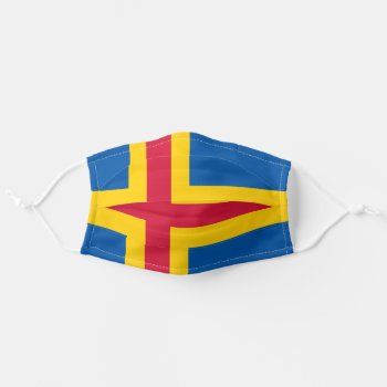 Ålandic Flag Adult Cloth Face Mask by maxiharmony at Zazzle