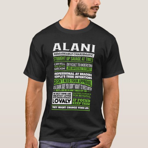 Alani Girl Name Definition T_Shirt
