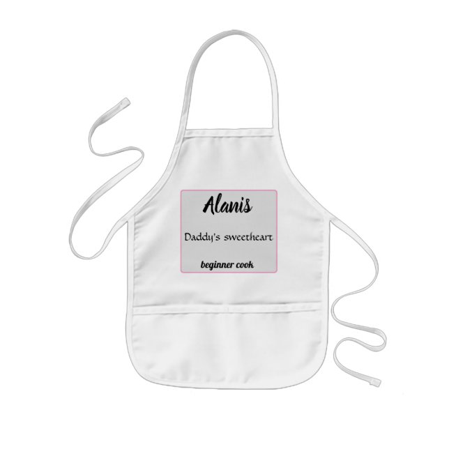 Alanis Daddy's sweetheart beginner cook Kids' Apron (Front)