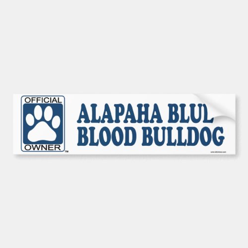 Alapaha Blue Blood Bulldog Blue Bumper Sticker