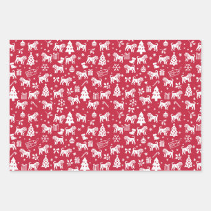 Alapaha Blue Blood Bulldog Christmas Wrapping Paper Sheets