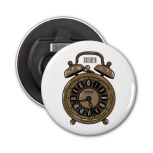 Alarm clock cartoon illustration bottle opener