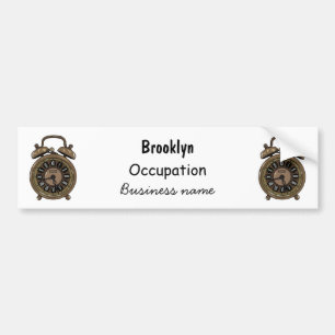 Alarm clock cartoon illustration bumper sticker