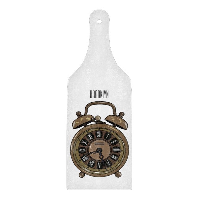 Alarm clock cartoon illustration cutting board (Front)