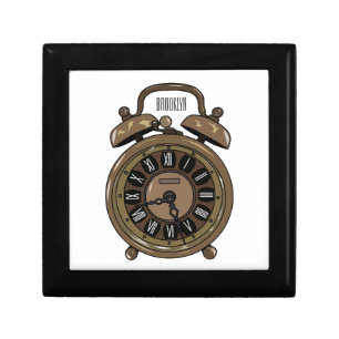 Alarm clock cartoon illustration gift box