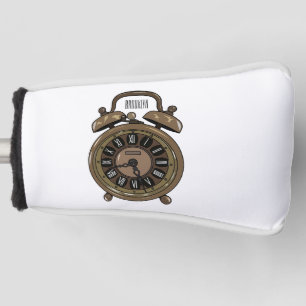 Alarm clock cartoon illustration golf head cover