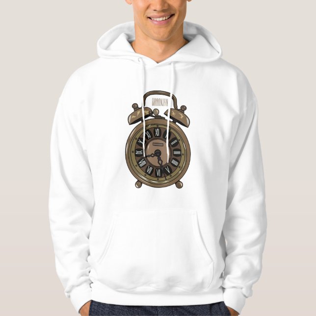 Alarm clock cartoon illustration hoodie (Front)