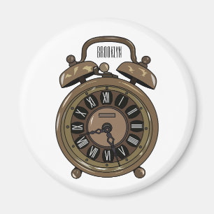 Alarm clock cartoon illustration magnet