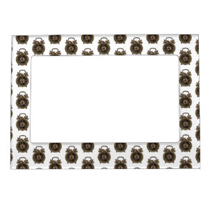 Alarm clock cartoon illustration magnetic frame