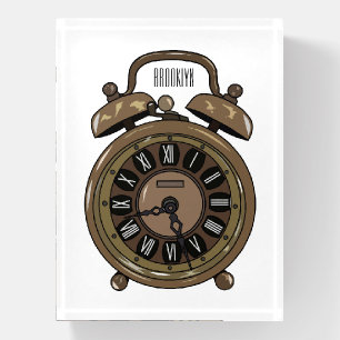 Alarm clock cartoon illustration paperweight