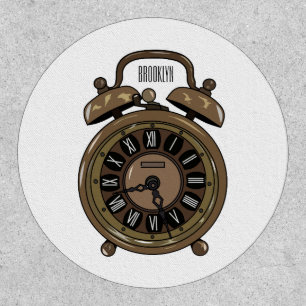 Alarm clock cartoon illustration patch