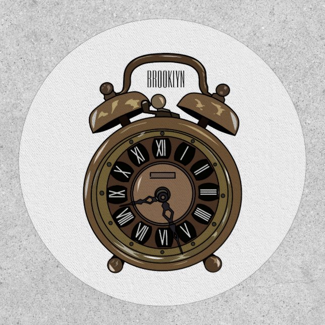 Alarm clock cartoon illustration patch (Front)