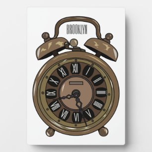 Alarm clock cartoon illustration plaque