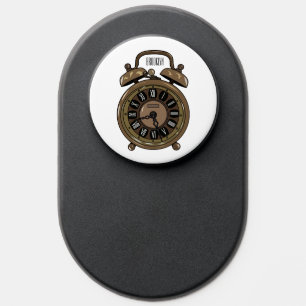 Alarm clock cartoon illustration PopSocket