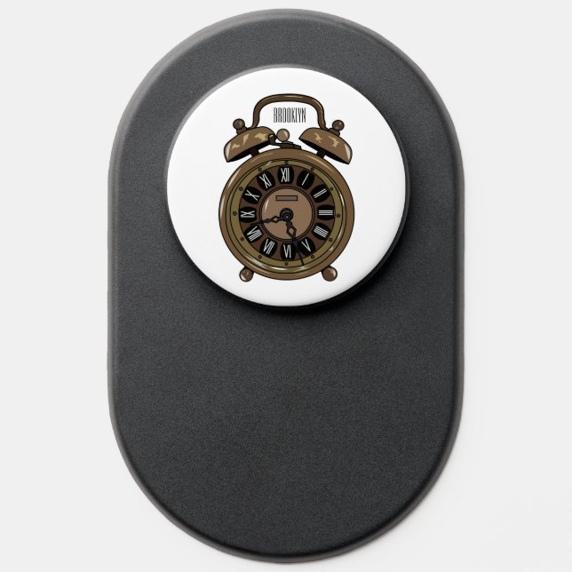 Alarm clock cartoon illustration PopSocket (Popsocket)