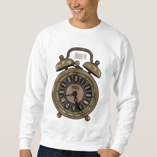 Alarm clock cartoon illustration sweatshirt (Front)