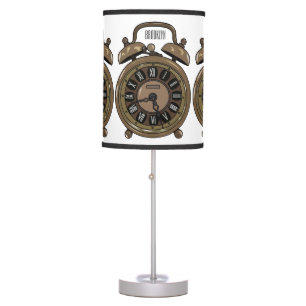 Alarm clock cartoon illustration table lamp