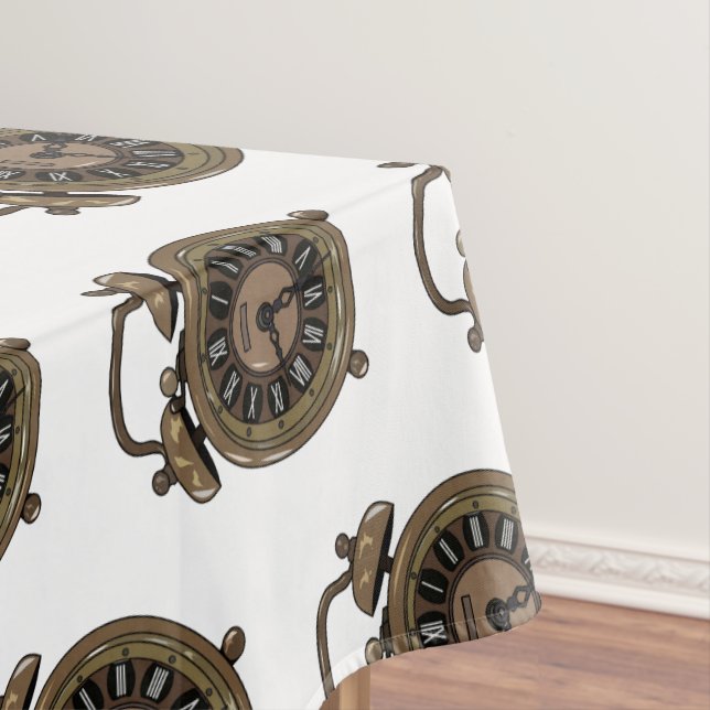 Alarm clock cartoon illustration tablecloth (In Situ)