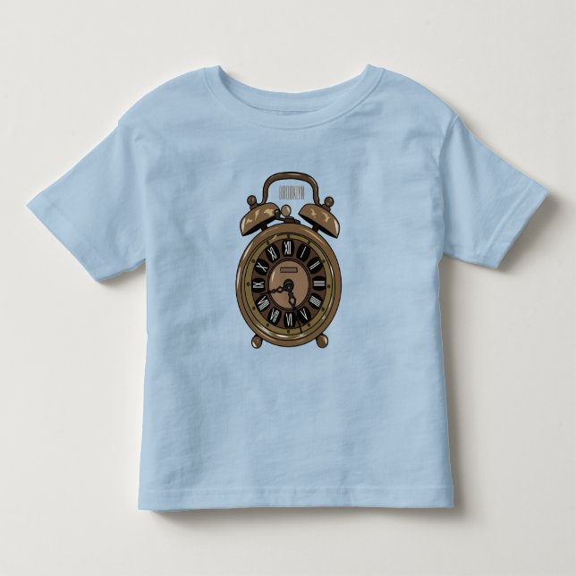Alarm clock cartoon illustration toddler t-shirt (Front)
