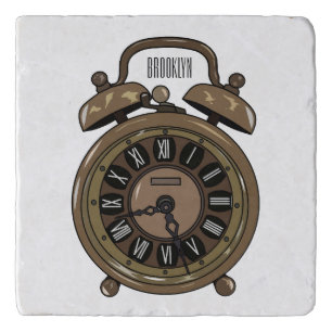 Alarm clock cartoon illustration trivet