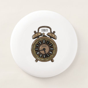 Alarm clock cartoon illustration Wham-O frisbee