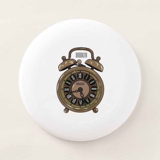 Alarm clock cartoon illustration Wham-O frisbee (Front)