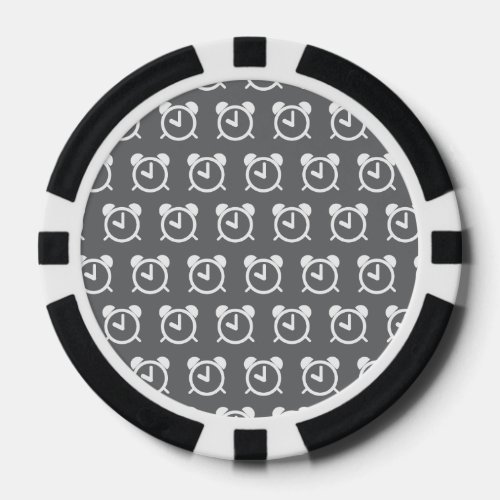 Alarm Clock grey white Poker Chips