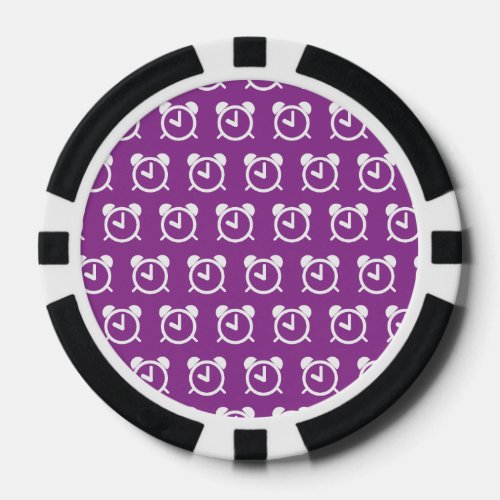 Alarm Clock magenta white Poker Chips