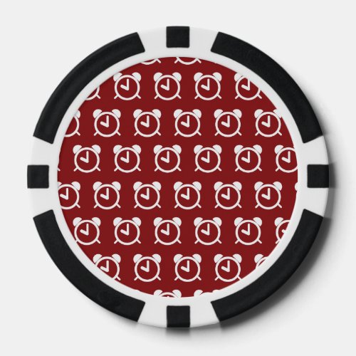 Alarm Clock red white Poker Chips
