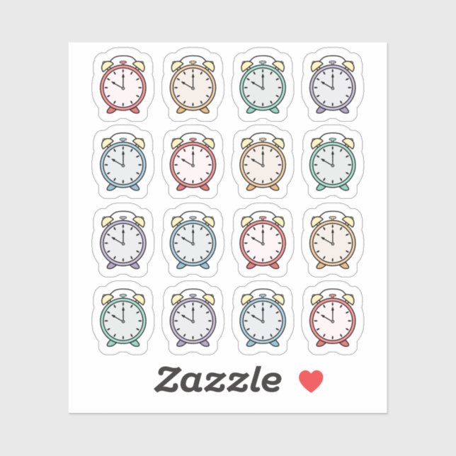 Alarm Clock Time Reminder Bujo Planner Calendar Sticker (Sheet)