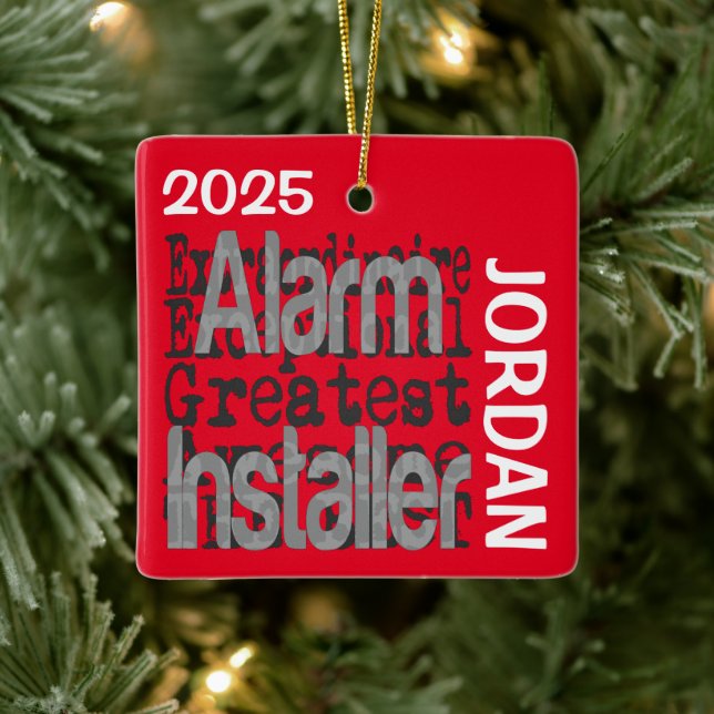 Alarm Installer Extraordinaire CUSTOM Ceramic Ornament (Tree)