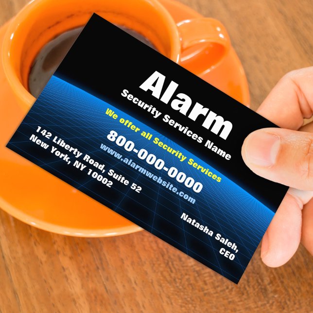 Alarm Security Tech Business Card Template (Creator Uploaded)