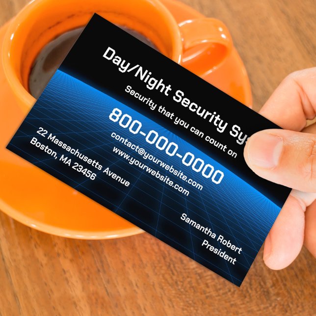 Alarm Security Tech Business Card Template (Creator Uploaded)