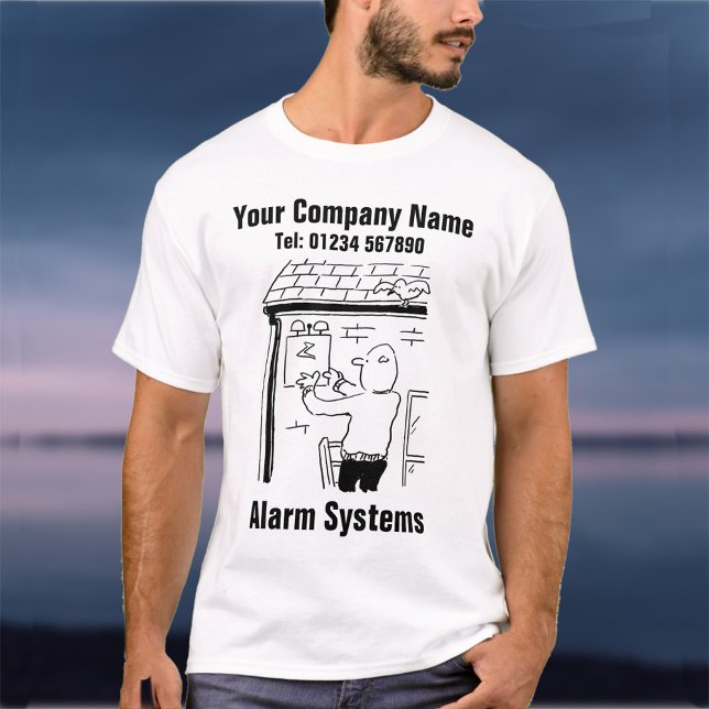 Alarm Systems Cartoon to Personalise T-Shirt (Creator Uploaded)