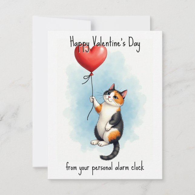 💘🐈Alarmed by Love Holiday Card (Front)