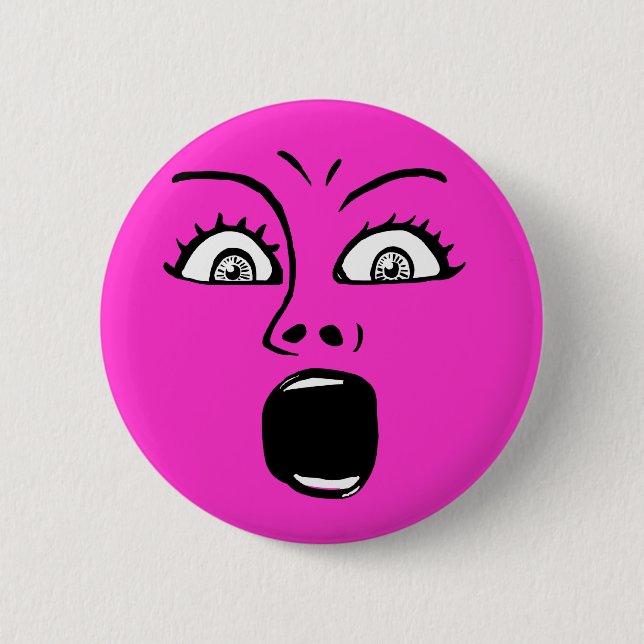 ALARMED! - Pink Pinback Button (Front)