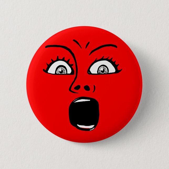 ALARMED! - Red Pinback Button (Front)