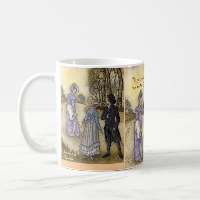 Alas, Ladies! Disappointment During a Country Walk Coffee Mug (Left)
