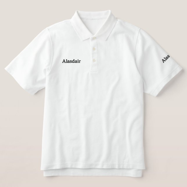 Alasdair Embroidered Mens Name, Polo Shirt (Design Front)