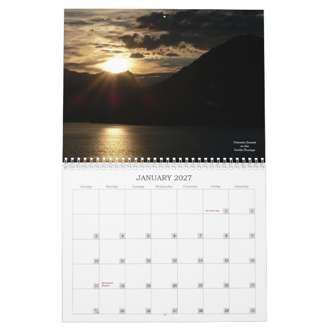 Alaska, 2013 calendar (Jan 2027)