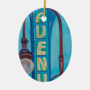 Alaska 4th Ave. Marquee ceramic ornament