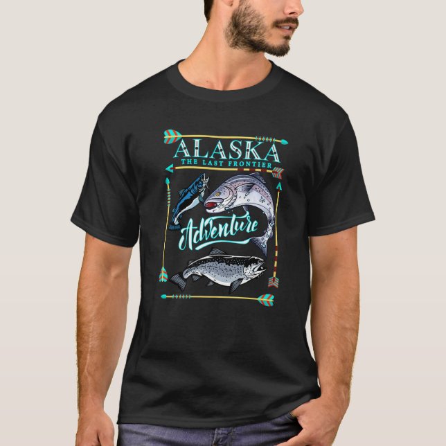Alaska Adventure Alaskan Wildlife Fishing In The W T-Shirt (Front)