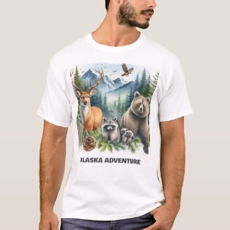 Alaska Adventure Watercolor Wildlife T-Shirt