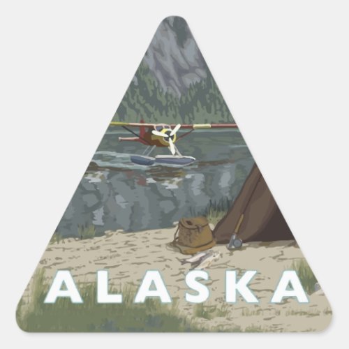 Alaska Airplane Triangle Sticker