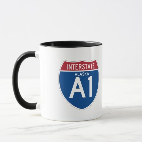Alaska AK I_A1 Interstate Highway Shield _ Mug