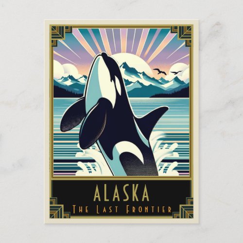 Alaska  Art Deco Postcard