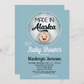 Alaska Baby Shower Funny Blue Boys Invitation (Front/Back)